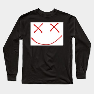 red smiley repeat pattern design Long Sleeve T-Shirt